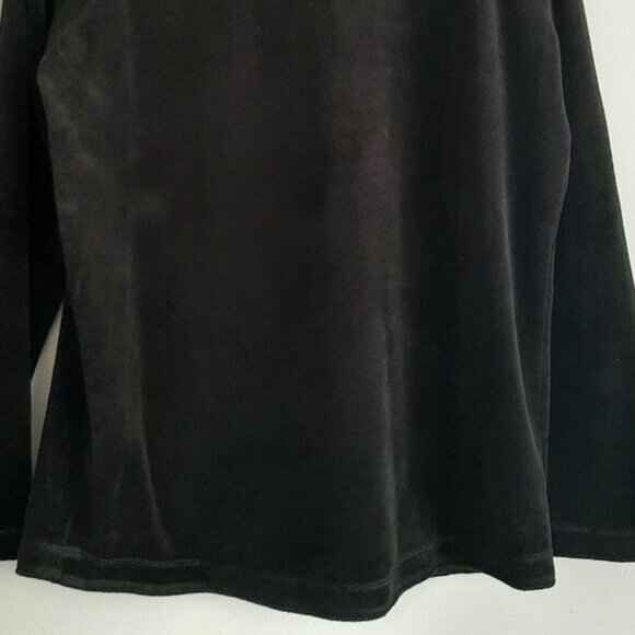 TWO by Vince Camuto Soft Velvet Pullover High Neck Sweatshirt Black Sz S - Picture 9 of 11